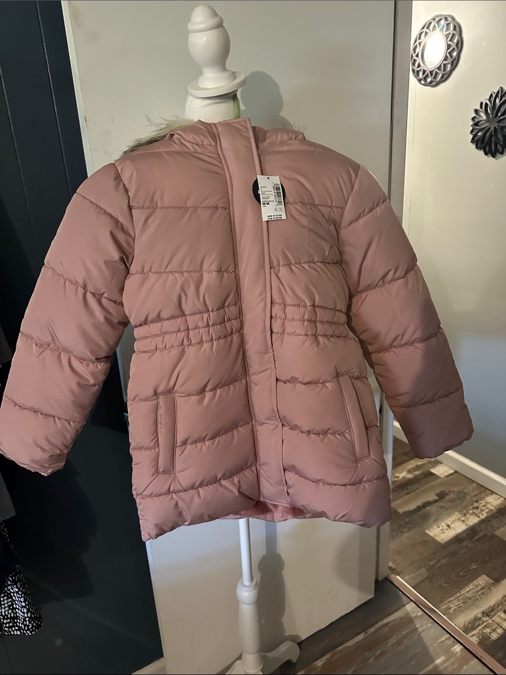The Children's Place Dusty Pink Hooded Puffer Jacket